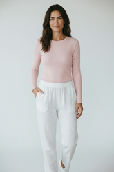 Majestic Filatures Soft Touch Long Sleeve Crewneck Tee - Petale