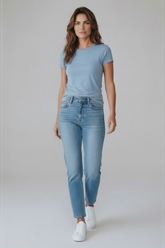Majestic Filatures Soft Touch Short Sleeve Crewneck Tee - Ocean