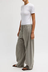 Tibi Reactive Garment Dyed Stretch Twill Sid Pant Regular - Pewter