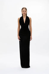 Rachel Gilbert Martin Plunge Gown - Black