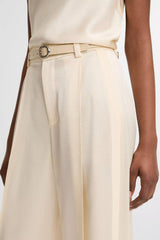 Vince High Waist Satin Trouser - Flax