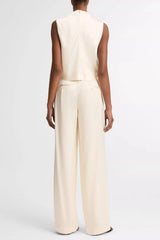 Vince High Waist Satin Trouser - Flax
