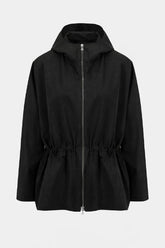 Harris Wharf Hooded Drawstring Jacket Light Technic - Black