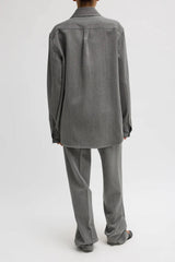 Tibi Structured Wool Zipper Jacket - Grey Multi