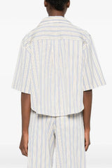 Forte Forte Short Sleeved Striped Shirt - Striped Plume