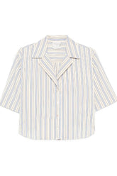 Forte Forte Short Sleeved Striped Shirt - Striped Plume