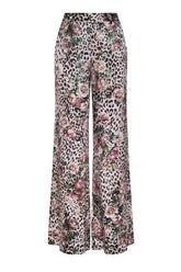 L'AGENCE Pilar Wide Leg Pant - Multi Small Rose Cheetah