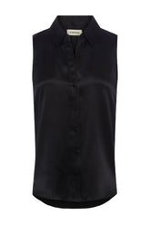 L'AGENCE Emmy Sleeveless Silk Blouse - Black