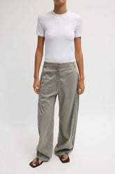 Tibi Reactive Garment Dyed Stretch Twill Sid Pant Regular - Pewter