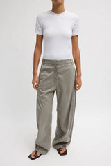 Tibi Reactive Garment Dyed Stretch Twill Sid Pant Regular - Pewter