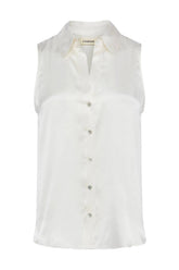 L'AGENCE Emmy Sleeveless Silk Blouse - Ivory