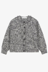 Iro Hassia Tweed Bomber - Black/ White / Lurex