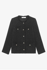 Iro Tineli Buttoned Jacket - Shiny Black