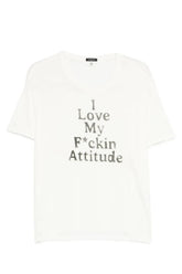 R13 Fkn Attitude Relaxed Tee - Off White