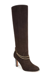 Veronica Beard Tarian Tall Chain Boot - Espresso