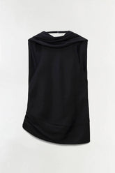 Simkhai Samira Satin Cape Top - Black