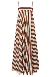 Zimmermann Daylight Stripe Maxi Dress - Choc/ Cream Stripe