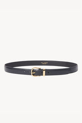 Nili Lotan Louise Belt - Black W/Shiny Brass Buckle