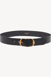 Nili Lotan Nili Belt - Black W/Antique Brass Buckle