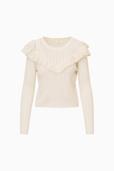 LoveShackFancy Presla Pullover - Dove Blanc