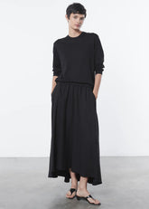 Enza Costa Silk Knit Easy Long Sleeve Tee - Black