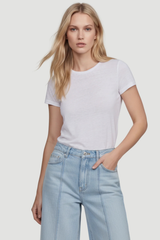 Majestic Filatures Stretch Linen S/S Crewneck - Blanc