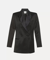 Forte Forte Viscose Wool Faille Tuxedo Jacket Satin Lapels - Nero