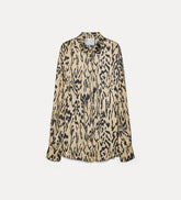 Forte Forte "Moiré" Print Satin Oversized Shirt - Honey