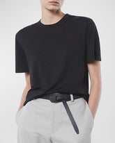 Enza Costa Silk Knit Easy Short Sleeve Tee - Black
