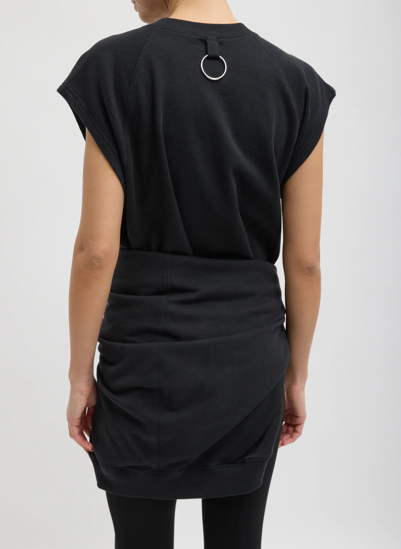 Tibi Light Weight Sweashirting Sleeveless Easy Top - Black