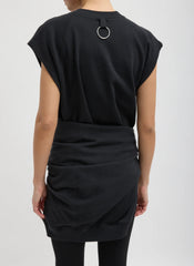 Tibi Light Weight Sweashirting Sleeveless Easy Top - Black