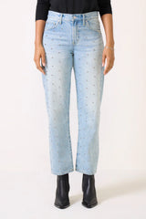 Pistola Lexi Mid Rise Bowed Straight Pant - Aries