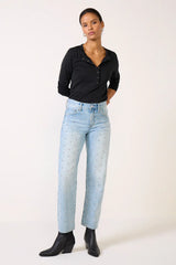 Pistola Lexi Mid Rise Bowed Straight Pant - Aries
