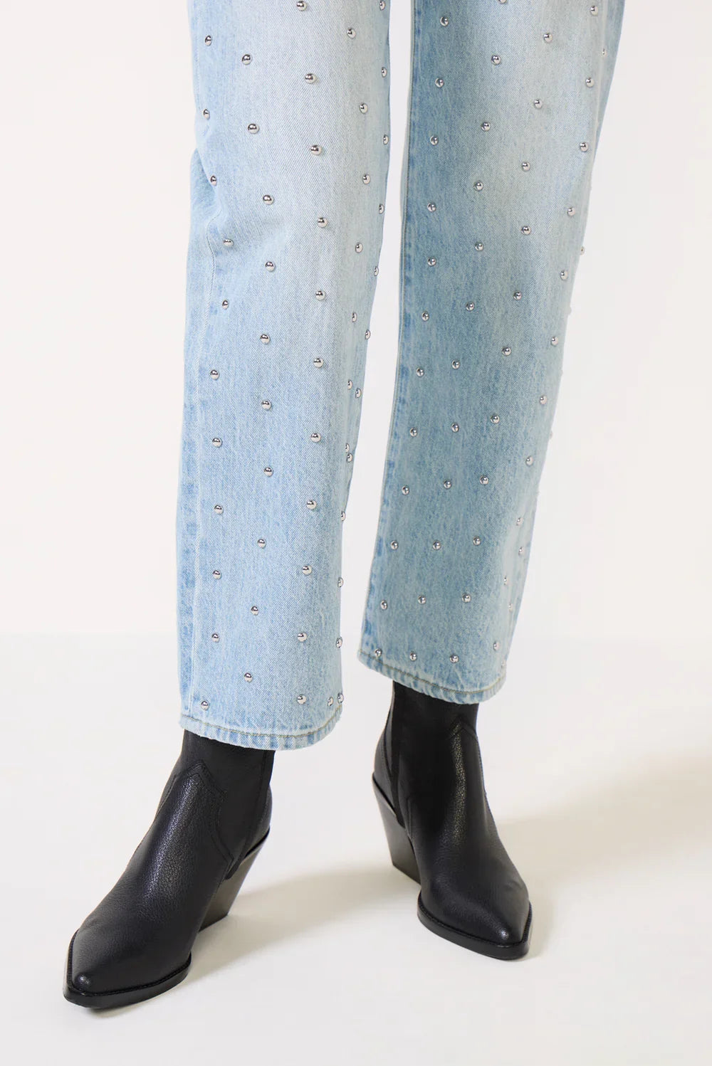 Pistola Lexi Mid Rise Bowed Straight Pant - Aries