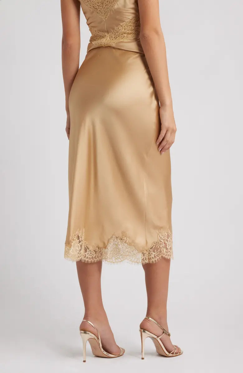 LoveShackFancy Malina Skirt - Camel Charm