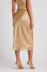 LoveShackFancy Malina Skirt - Camel Charm
