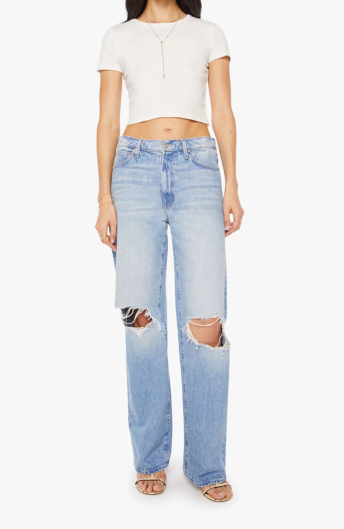 MOTHER The Dodger Sneak Jeans - Floral Frenzy