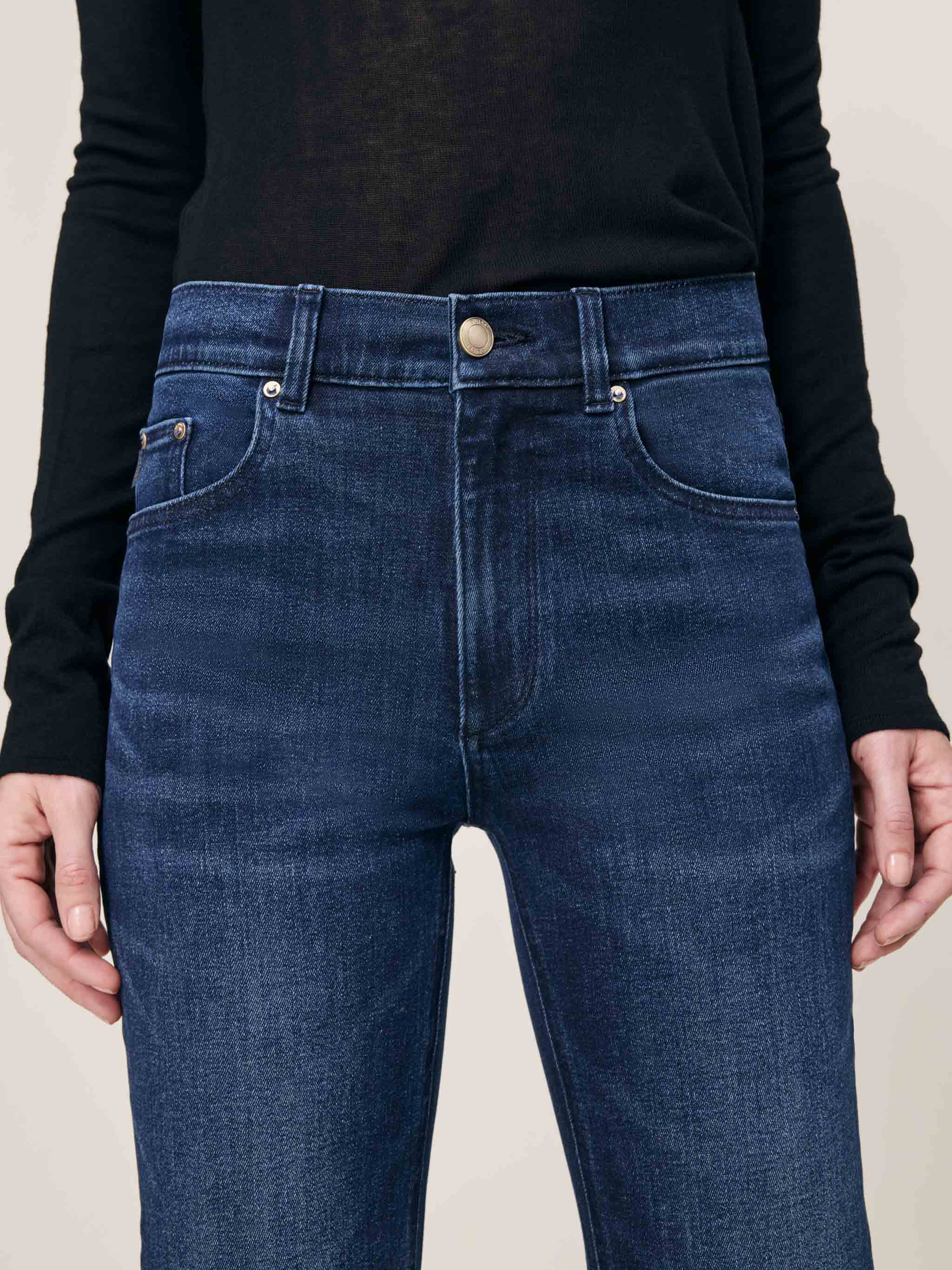 DL1961 Patti Straight High Rise 31" Jeans - Blue Cave