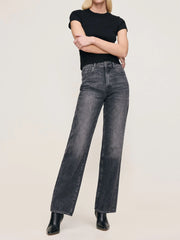 DL1961 Karmine Refined Wide Leg High Rise 31" Jeans - Nightshade