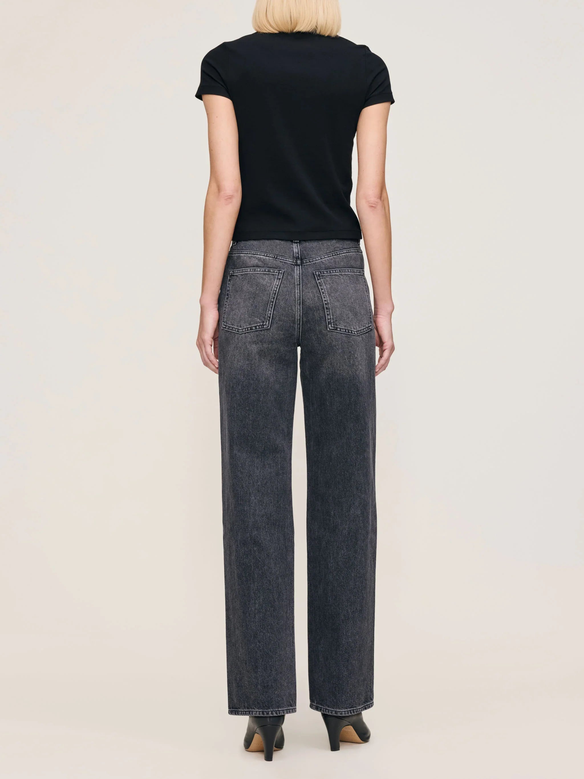 DL1961 Karmine Refined Wide Leg High Rise 31" Jeans - Nightshade