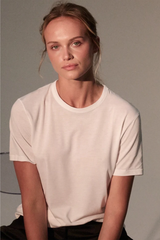 Majestic Filatures Lyocell Cotton Semi Relaxed S/S Crewneck - Blanc