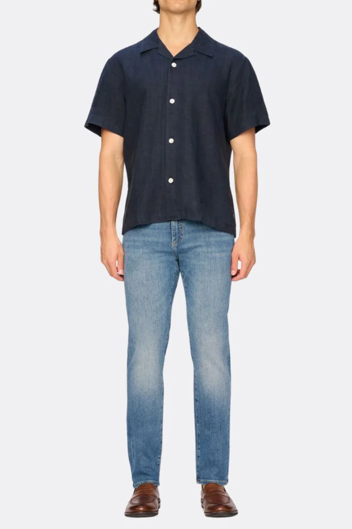 DL1961 Men's Hugh Shirt - Classic Navy Linen