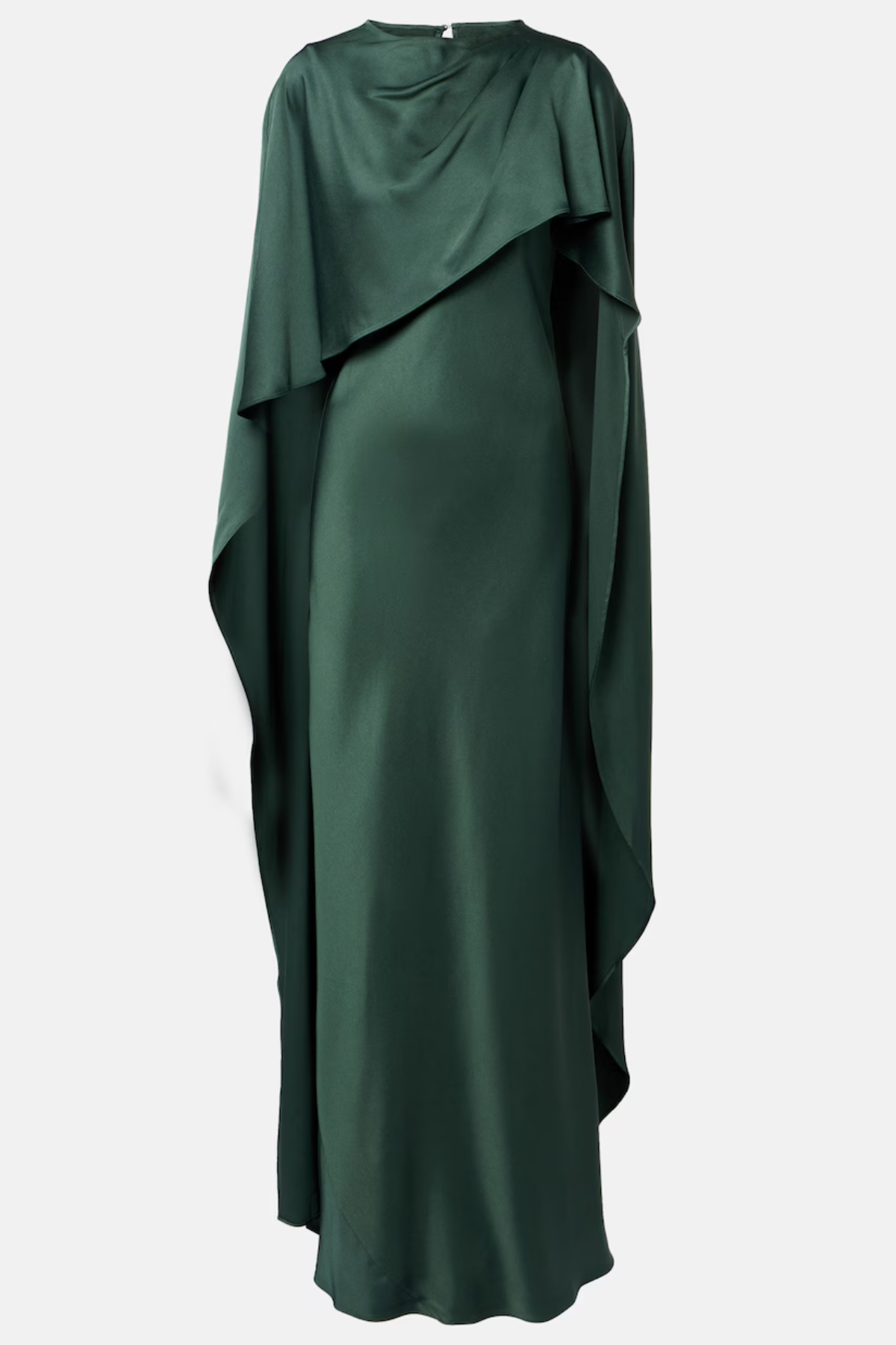 Simkhai Izel Satin Cape Gown - Cypress