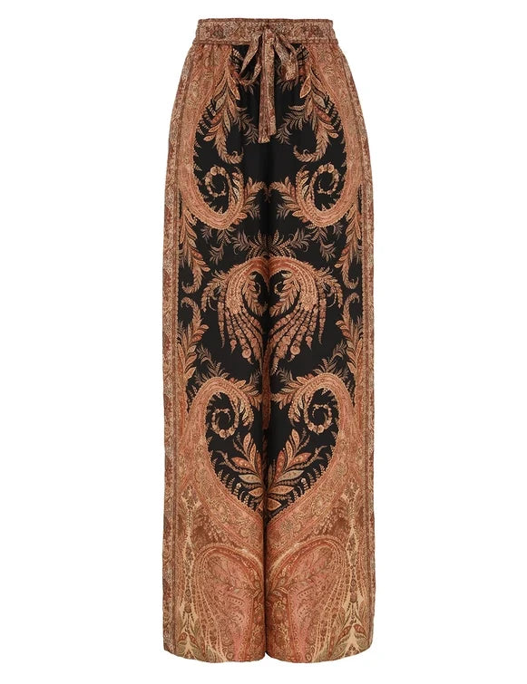 Zimmermann Hypnotic Track Pant - Black Paisley