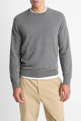 Vince Men's Cashmere Crewneck Sweater - Medium Heather Grey