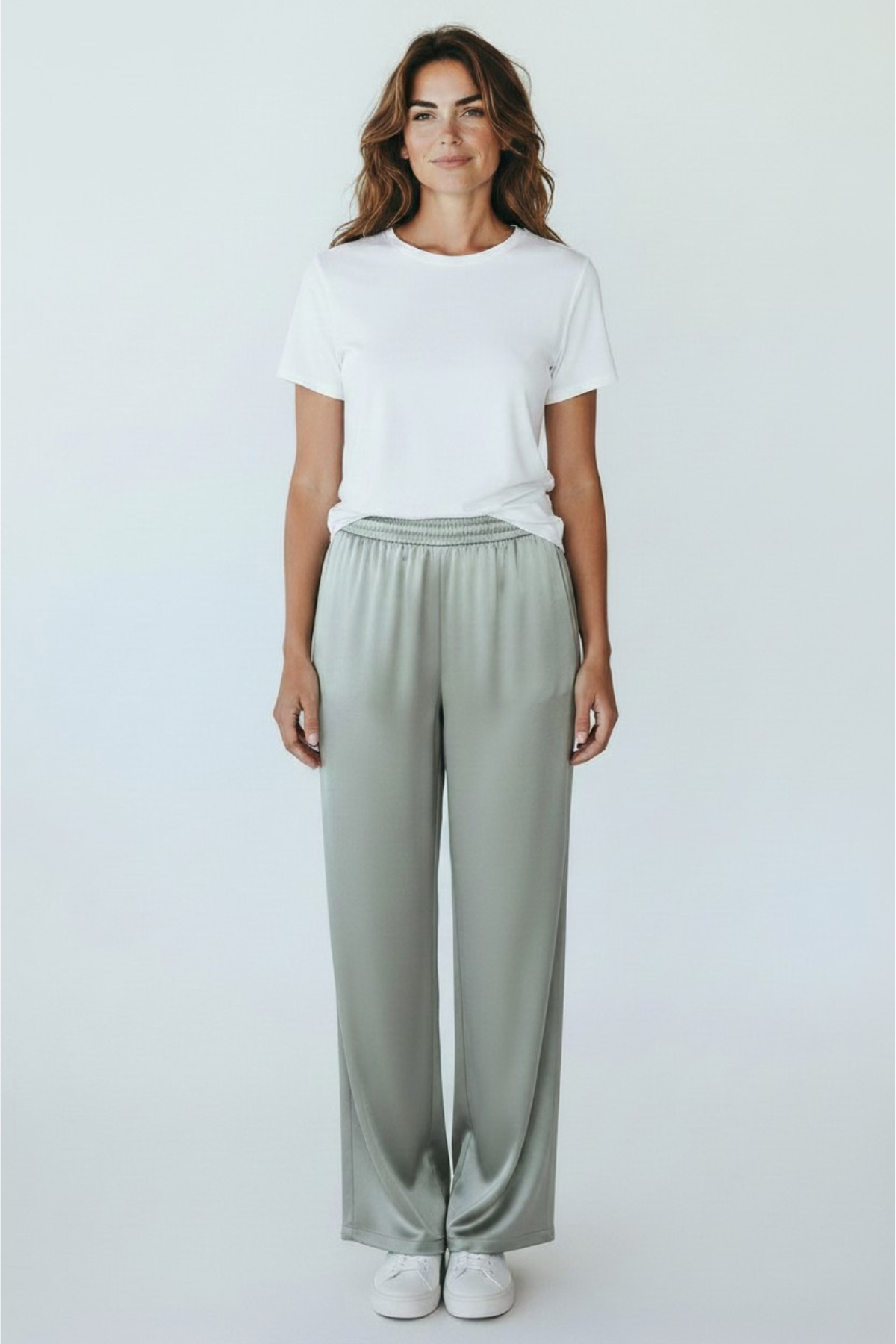 Uli Shneider Re-Satin Flared Pants - Pistacchio