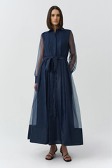 Simkhai Montgomery Midi Dress - Dusty Blue
