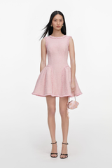 Self-Portrait Pink Boucle Sleeveless Mini Dress - Pink