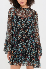 Ulla Johnson Emmeline Silk Long Sleeve Mini Dress - Nightshade