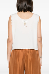 Forte Forte Poplin Top With “Lace And Glass” Embroidery - Crystal